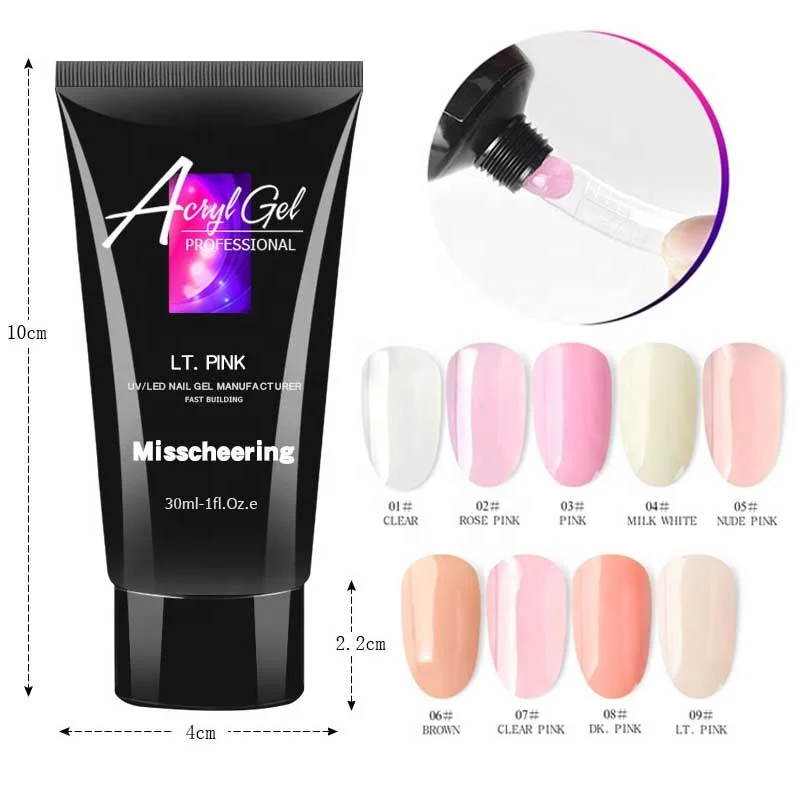 

Misscheering 30 ml Nail Gel Quick Solid Builder Finger Extension Acryl Gel Without Nail Form Poly