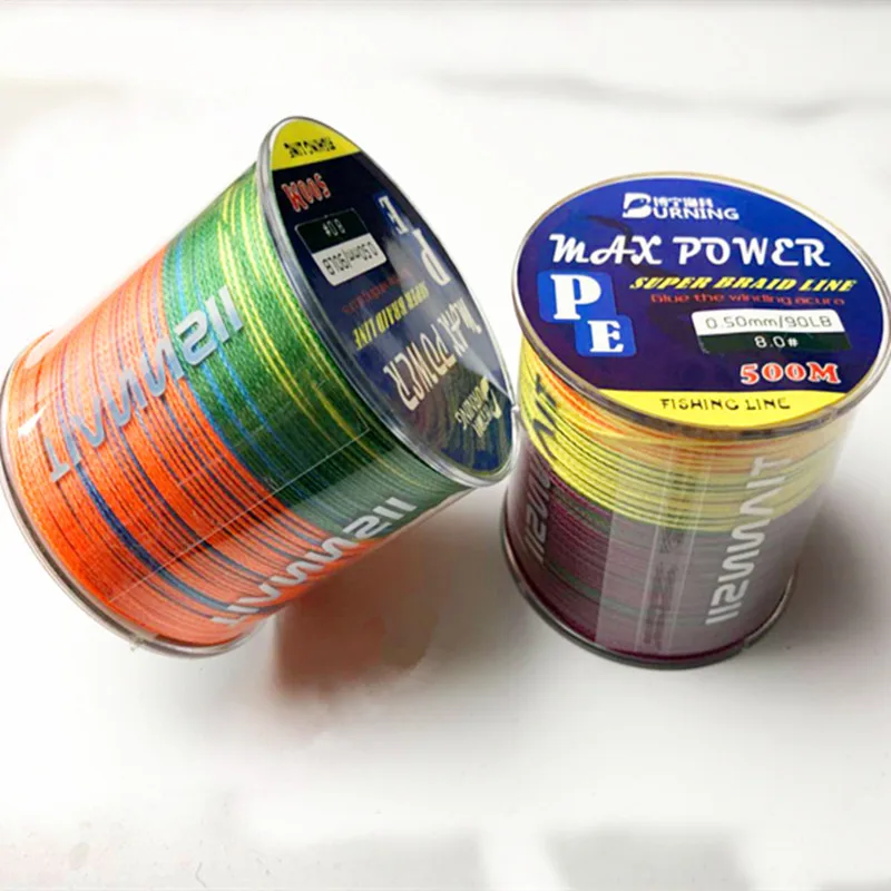 

100m 300m 500m Fishing Line Green/Gray/Blue/Red/Yellow Color 4 Stands 8Stands PE, Black, green, red