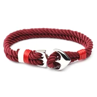 

2018 Best Selling Anchor Bracelet Men Nylon Red Rope Bracelet