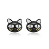SSDE89 New Lovely Black Cat Earrings for Women 925 Silver Stud Earrings Wholesale