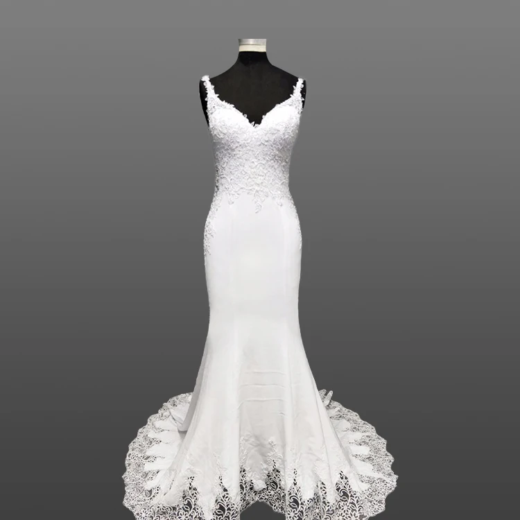 

2017 Real Sample Straps Backless Lace Hem Designer Vestidos De Novia Dresses Wedding Bridal
