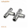 3-way t type brass pneumatic pu air hose quick fitting connector 10 mm 1/4 push fit air compressor fittings