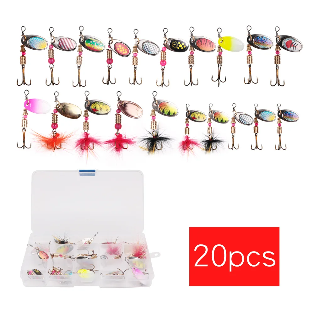 Mixed Colorful 2-4g Spinning Fishing Bait Metal Lure Set Combo Spinner ...