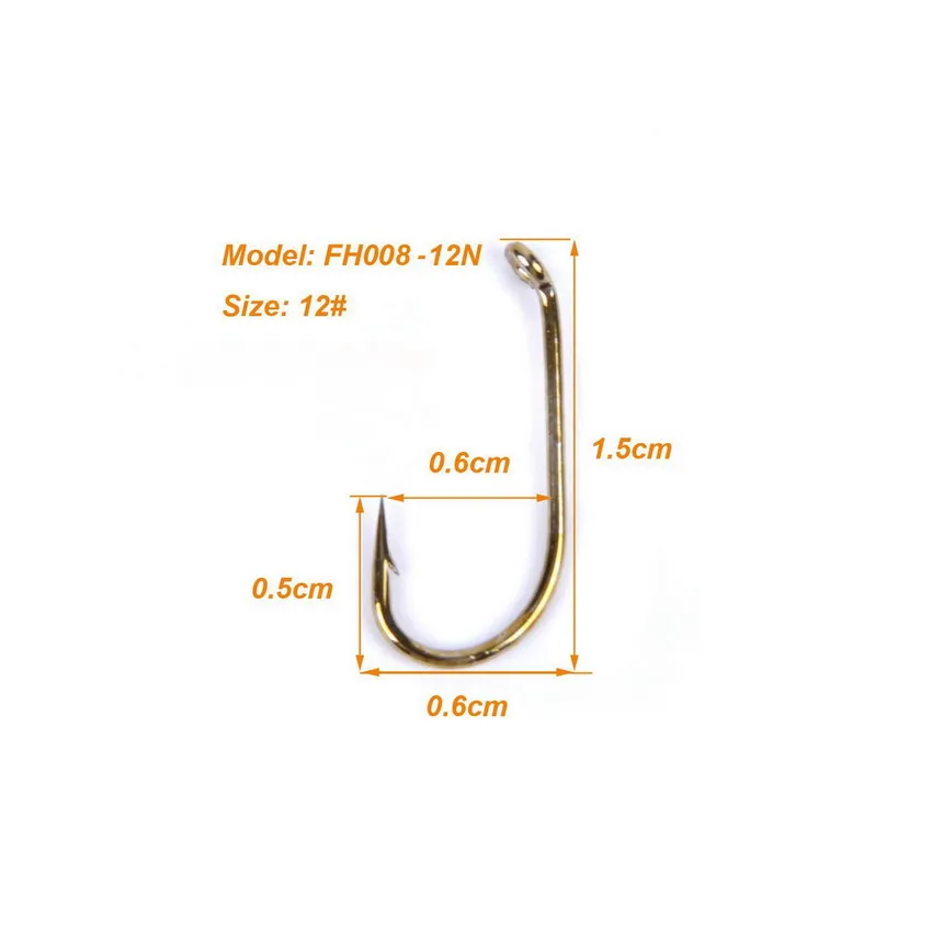 

1000Pcs/Pack 12# Fly Fishing Hook fishhook Fly Hooks Fishing Trout Salmon Dry Flies Fish Hook, Brown