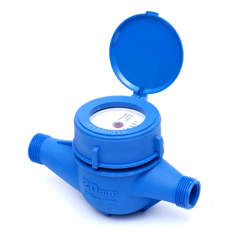 

Wholesale Indonesia standard 20mm multi-jet dry dial type cold nylon plastic precision water meter, Blue,black