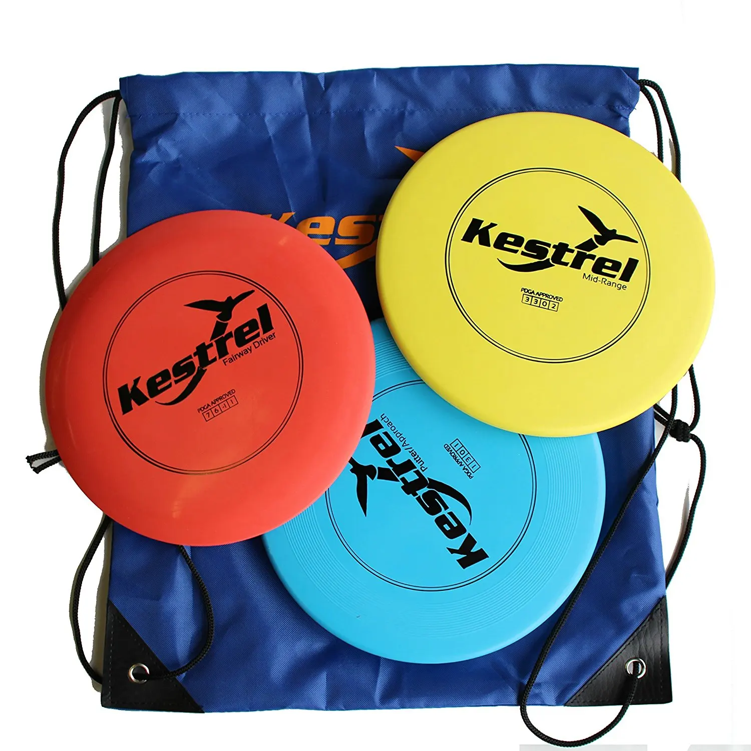 Disc Golf Pro Set Bundle | 3 Discs + Bag | Perfect Outdoor Games for Kids | Includes Fairway Driver, Mid-Range and Putter | Kestrel Sports | Outdoors Games | Ages 6+