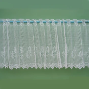 Floral Lace Cafe Curtains For Kitchen Room Sunflower Lace Curtains