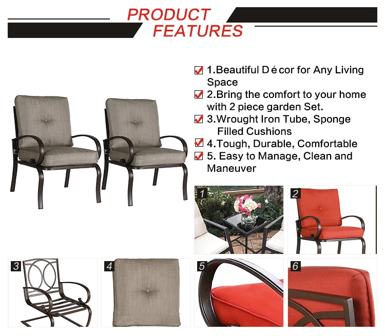 Set Of 2 Outdoor Patio Garden Wrought Iron Chairs Buy Wrought