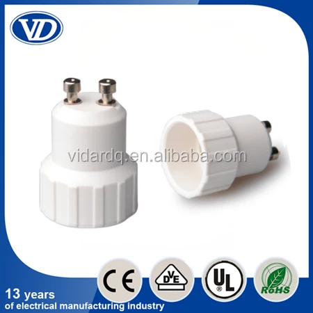 Plastic lamp holder adapter GU10 to E14 adapter CE approved