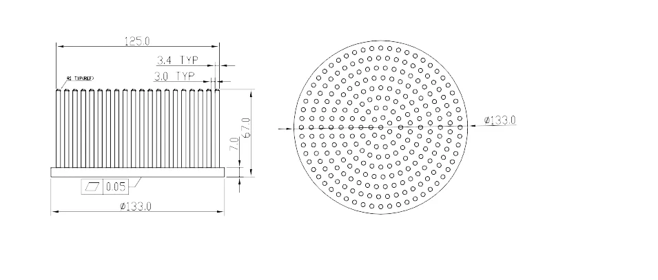 New technology custom copper round pin fin heatsink for citizen cxb3590/clu048.