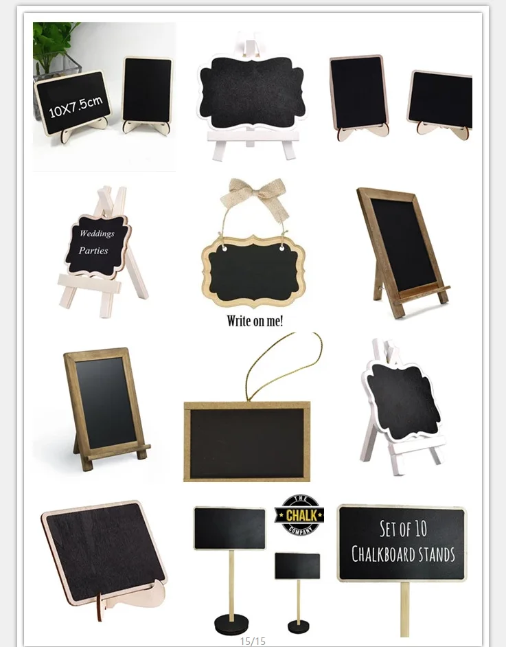 Set Of 4 Tabletop Double Sided Chalkboard Display Sign,Placeholder With