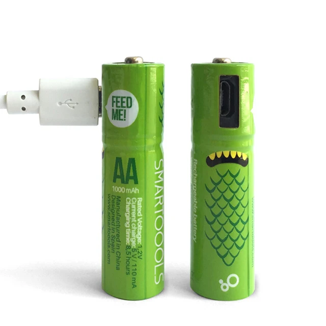 

Factory Supplier Micro USB AA AAA USB Rechargeable Ni-Mh Battery 1000mAh 1300mAh 1.2V Batteries 1.5V Nizn Cell