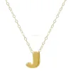 Lux Accessories Partners 10k Yellow Gold Petite Initial Pendant Necklace