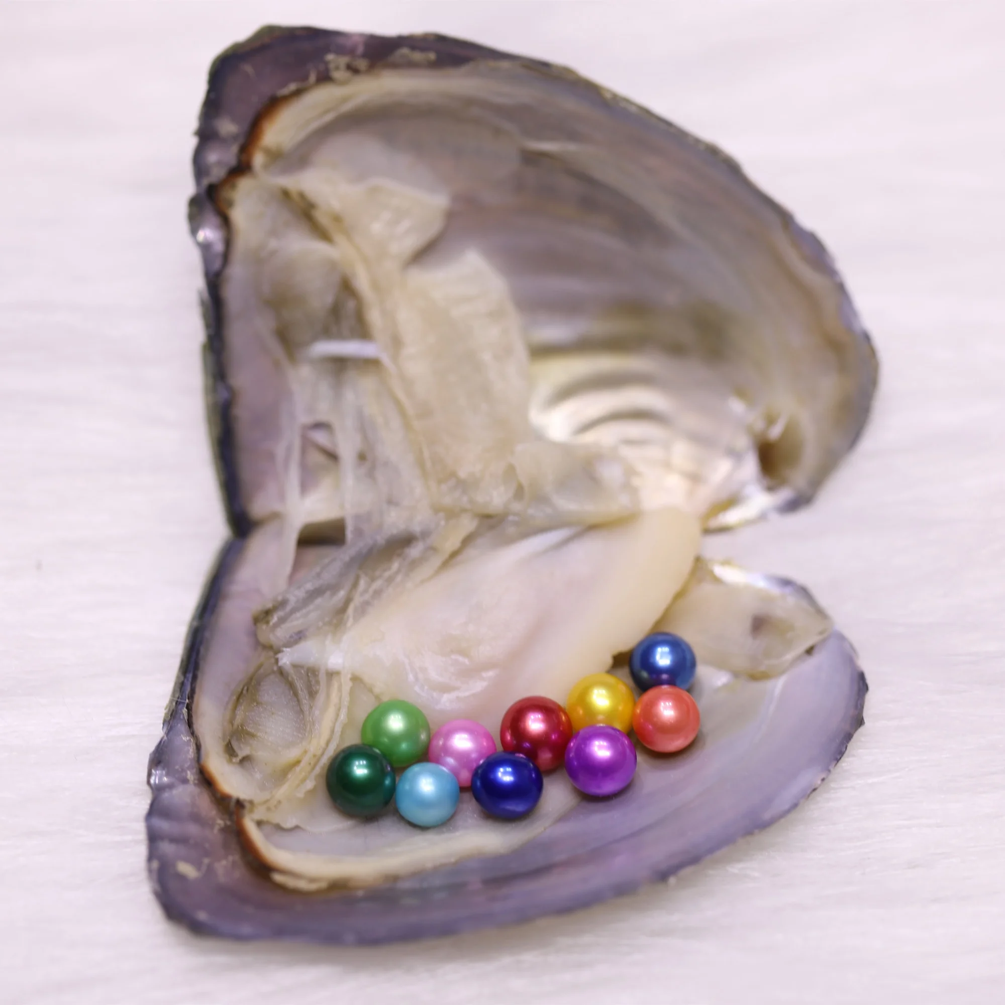 

AAA+ grade 6-7mm Mixed 34 Colors 10 Pearls in 1 Freshwater oyster, Round Natural Freshwater Pearl in Oysters shell Vacuum-packed