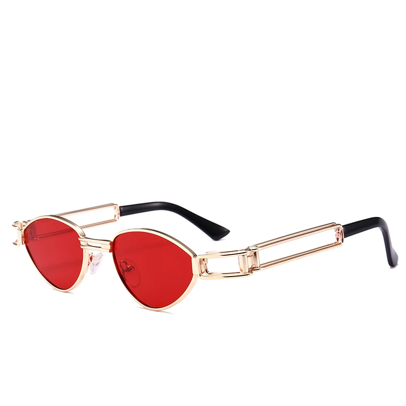 

Metal Cat eye sunglasses women men retro small vintage sun glasses custom band designer high quality oval sunglass