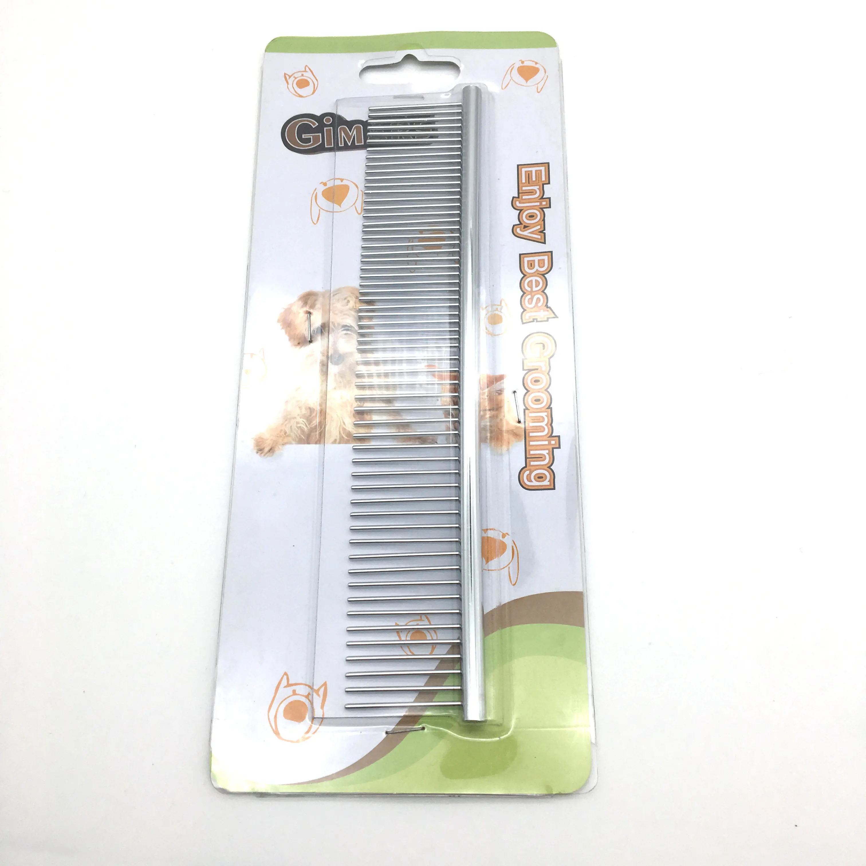 

Factory Price Wholesale Chrome Plated Metal Handle Round End Teeth Dog Cat Pet Animal Puppy Poodle Hair Fur Grooming Comb