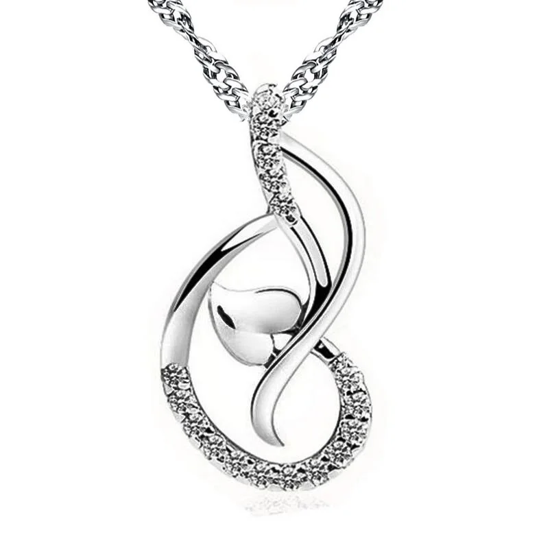 

Fashion jewelry necklace Love dancing pendant necklace for girls silver heart necklace, N/a