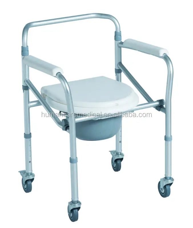 
Wholesale CE certificated shower seat toilet wheelchair with wheel 