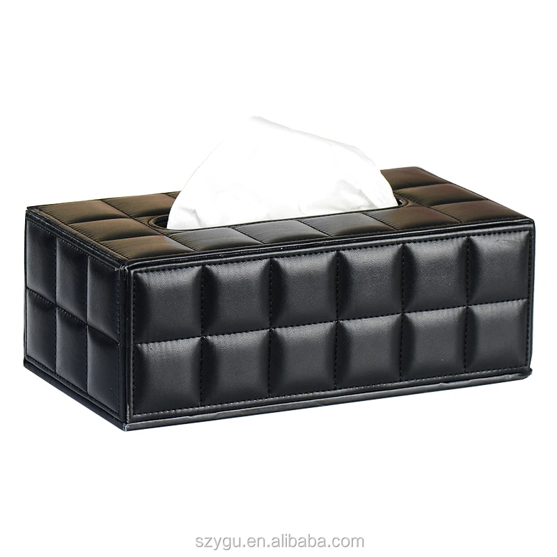 

PU Leather Tissue Box Luxury Tissue Box for Home Hotel, Black white beige ,customized