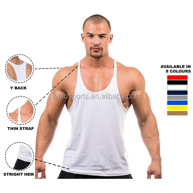 

2020 Wholesale Fitness Fashion Mens Bodybuilding Gym Vest Stringer Singlet Tank Top, Black, red, white, yellow, gray, etc