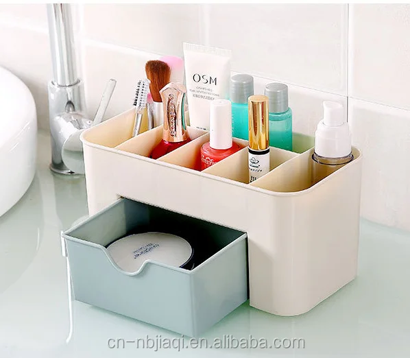 

Wholesale plastic Decorative Desktop cosmetic wash Organizer Multi-Purpose Colorful Makeup Storage plastic makeup box, Pink, blue, green