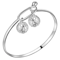 

chunky 925 Sterling Silver double ball Bracelet