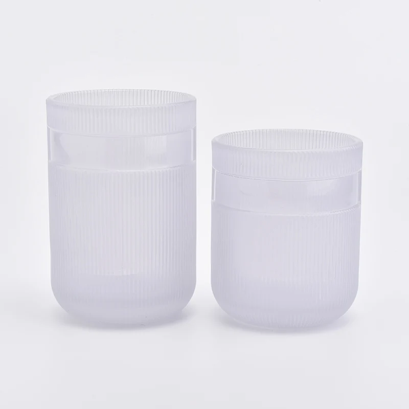 Cylinder customized striped candle vessel glass candle holder wedding centerpieces