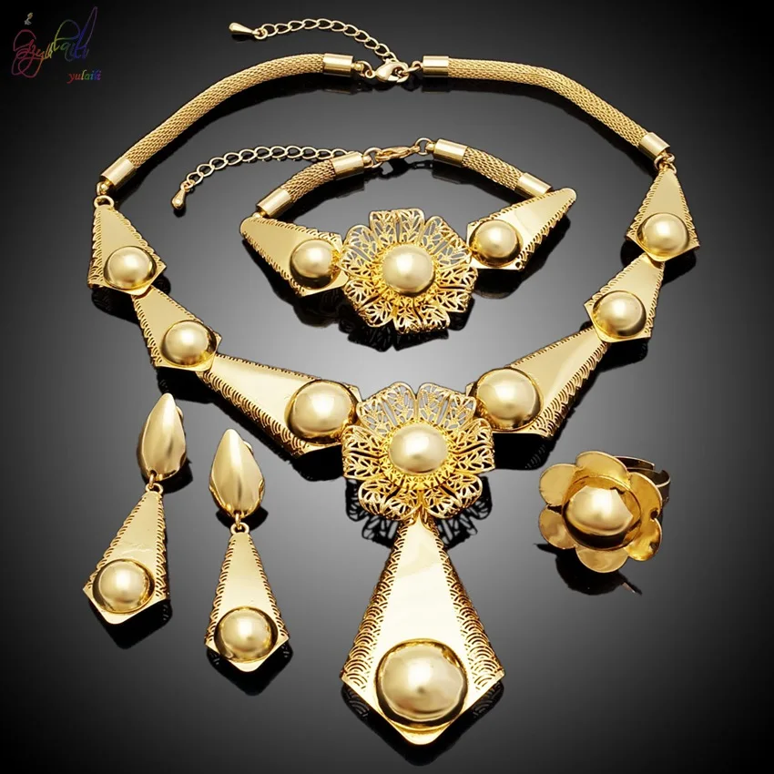 24 Karat Gold Jewellery Sets Online Prom Jewelry Sets Necklace Set ...