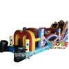 Most popular kids inflatable clown obstacle obstacle, circus inflatable obstacle course for sale