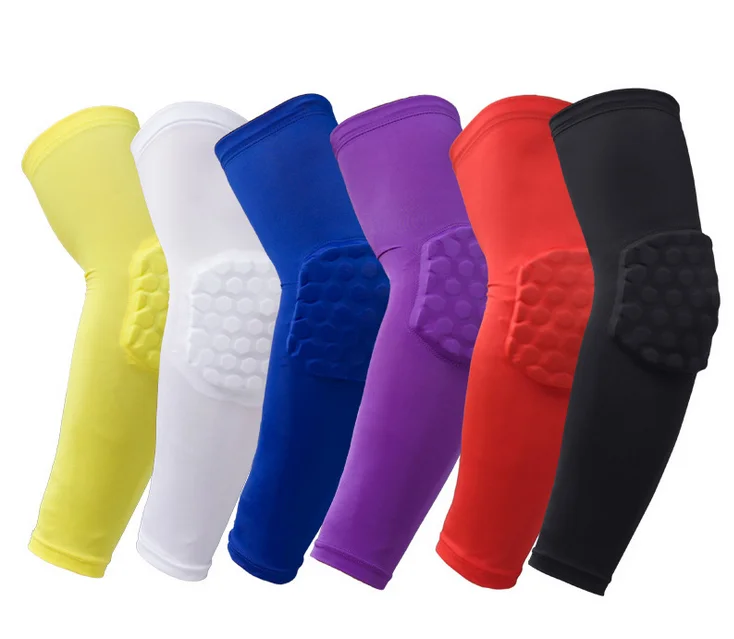 

Honeycomb Basketball Protective Gear Long Arm Sleeve#FWHZ003, Black /white/red/blue/purple