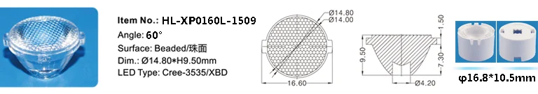 Dia 16.8mm led lens match 3535 led chip from china lens manufacturer