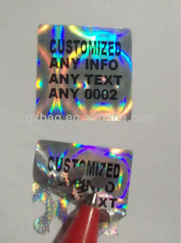 Pull Tabs and Break Open Lottery Tickets with hologram sticker/hologram hot stamping foil