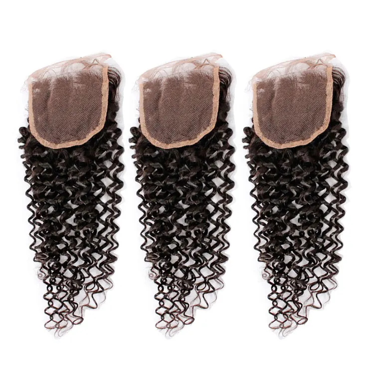 

Top Quality Virgin Raw Brazilian 3Pcs kinky curly hair with closure, #1b or as your choice