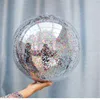 Wholesale Price High Quality Baby Kid Adult Toy Inflatable Transparent Beach Ball With Feathers Or Glitters Beach Ball