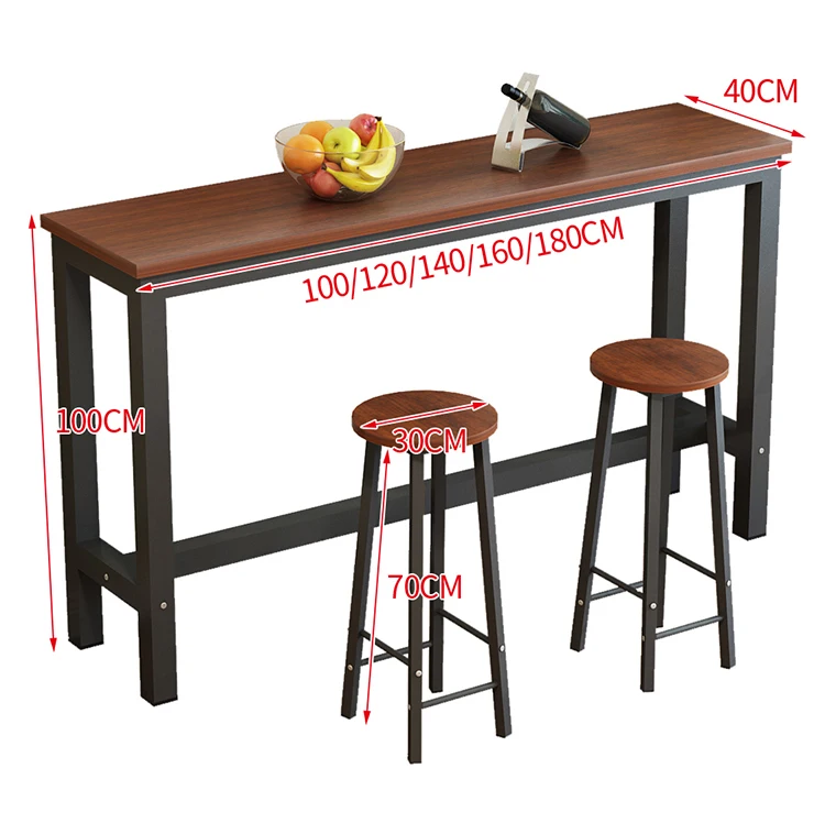 Cheap Wood High Bar Table Stool Sets 1+2 Wholesale Simple Bar Table