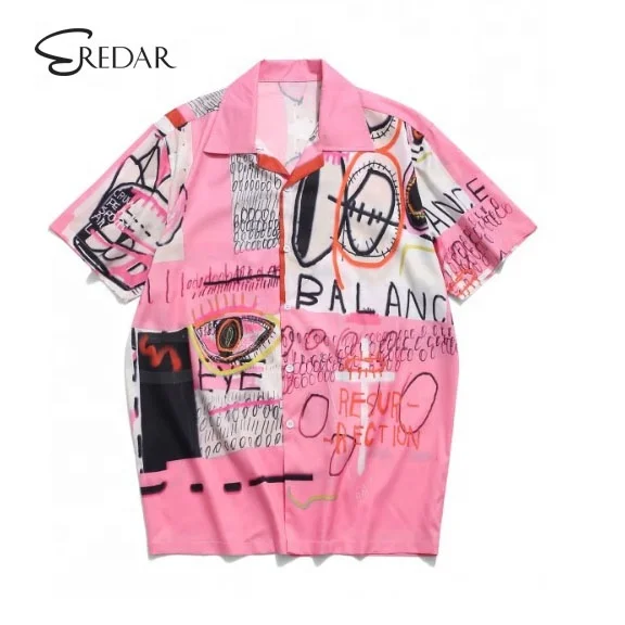 

Custom Design OEM high quality summer Print in colorful Casual man beach Shirt, As pictures& customized