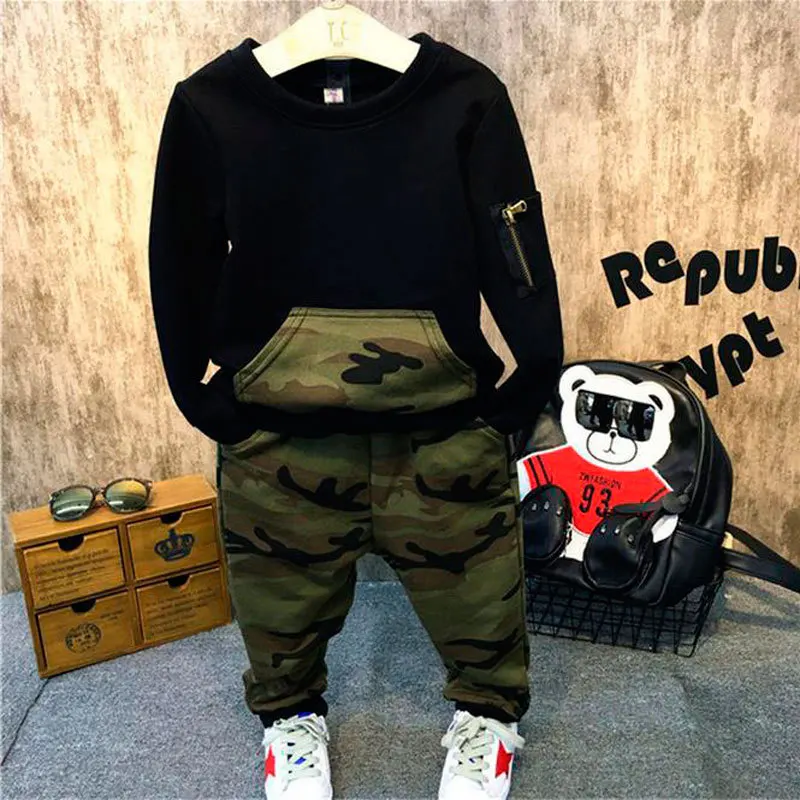 

Boys Two Piece Long Sleeve Children Clothes Set For Kids Set Clothing