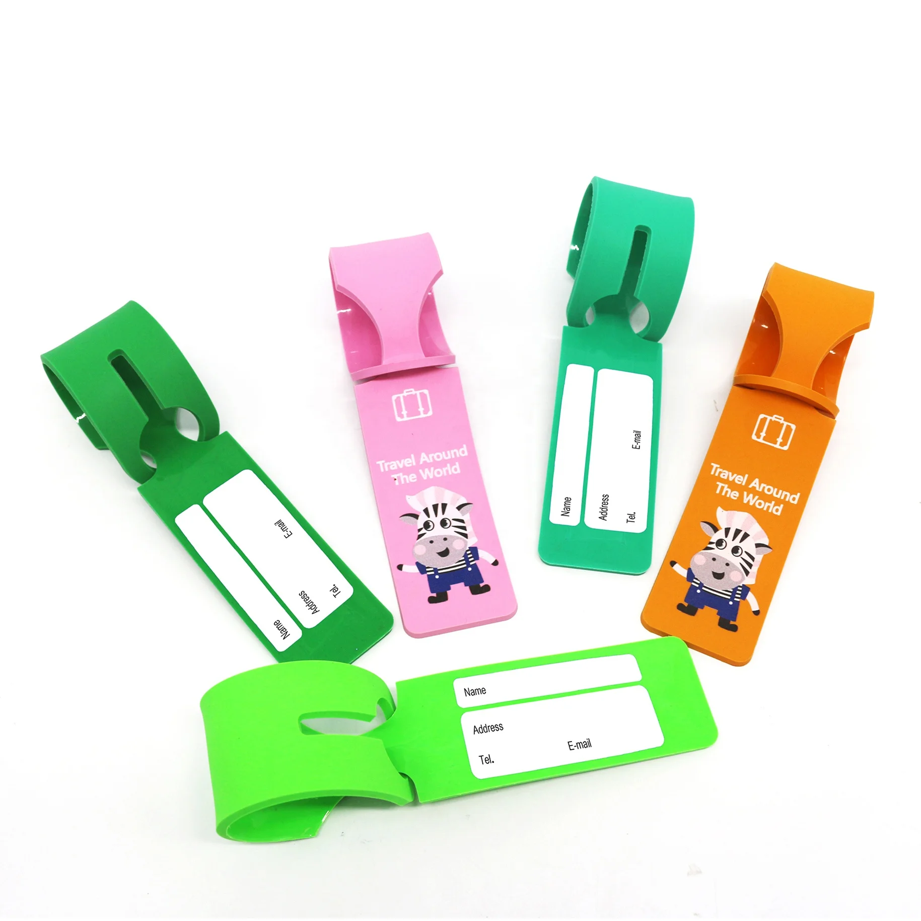 Customer Colorful Rubber Luggage Tag Loop Buckle Strap For Wholesale