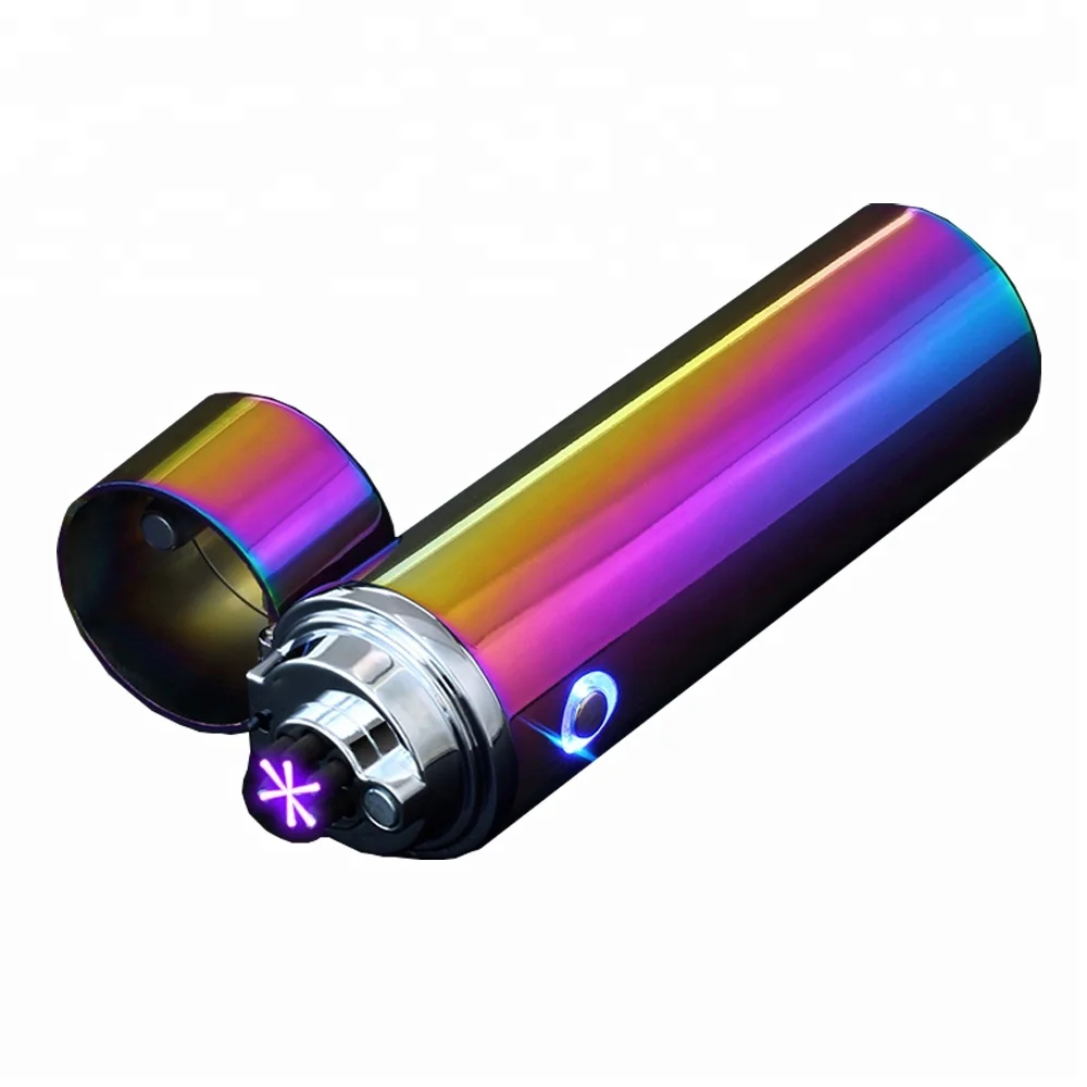 

Multi-colors luxury electronic rechargeable lighter FR-P02 cigar lighter, Gold;silver;blue;rainbow;black and customized