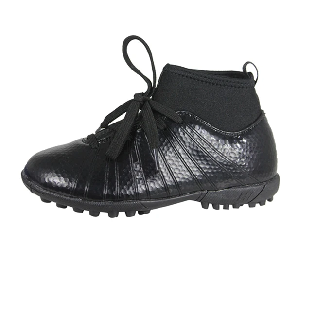 professional safe black indoor high ankle football soccer shoes
