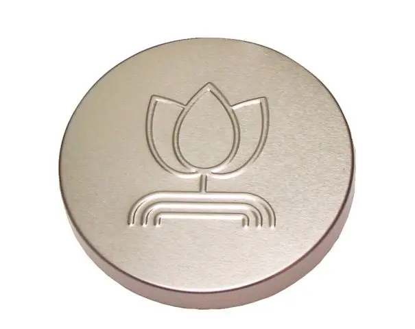 embossed logo aluminum screw metal lid threaded