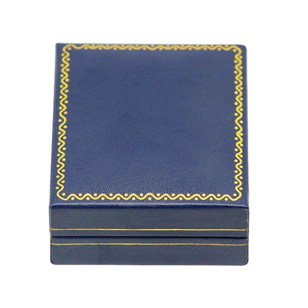 High Quality Gift Case Blue Pu Leather Jewelry Box For Ring Pendant