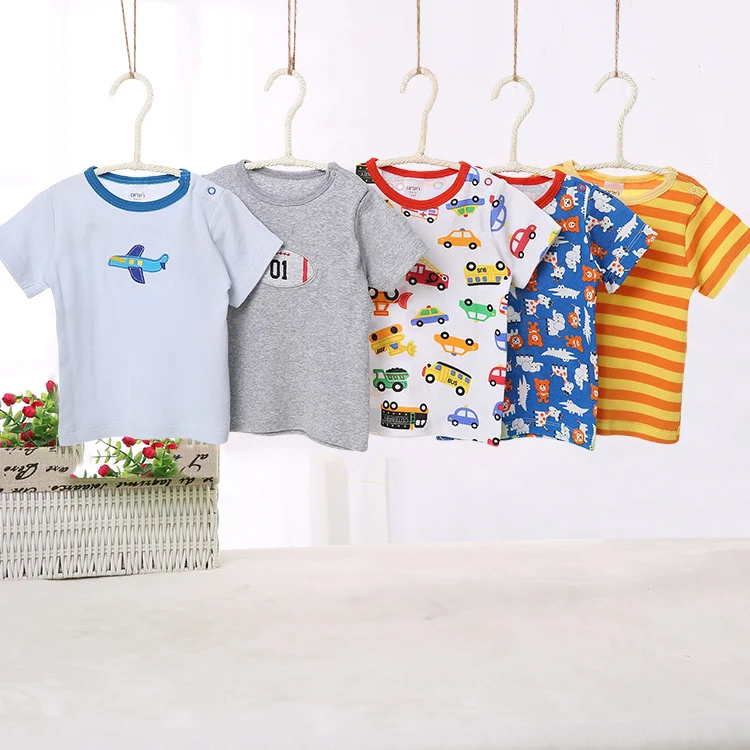 
Various colors cotton baby T-shirt o-neck collar short sleeve 