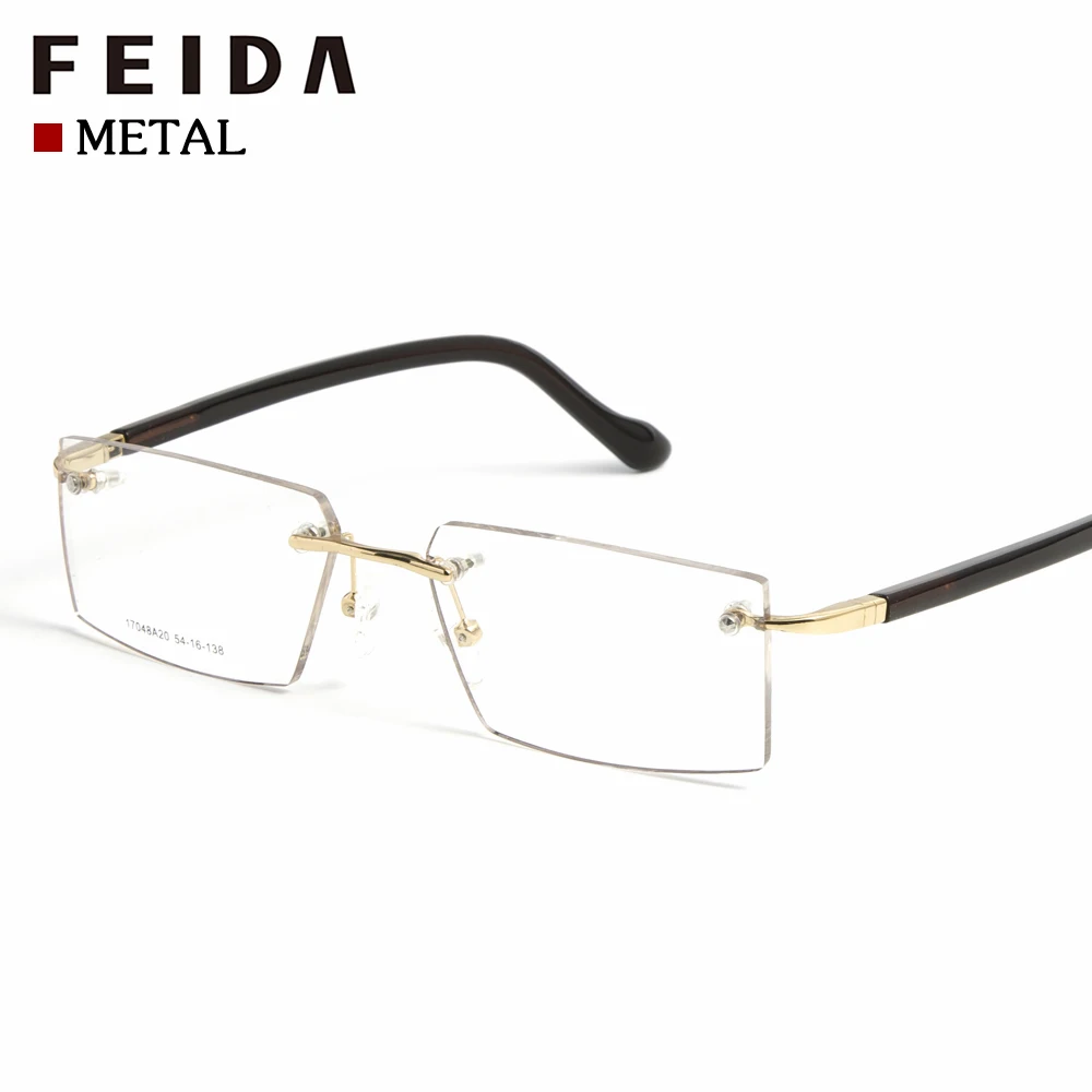 

17048A17 New Lightweight Square Rimless Glasses Frames Eyeglasses Spectacle Optical Frames Men Woman Reading Glasses