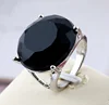 Oneok Antique Carved Black Resin Finger Rings Classic Stackable Ring Set