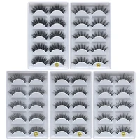 

5 pairs faux mink false eyelashes handmade 3D eyelashes natural long thick makeup fake eyelashes extension