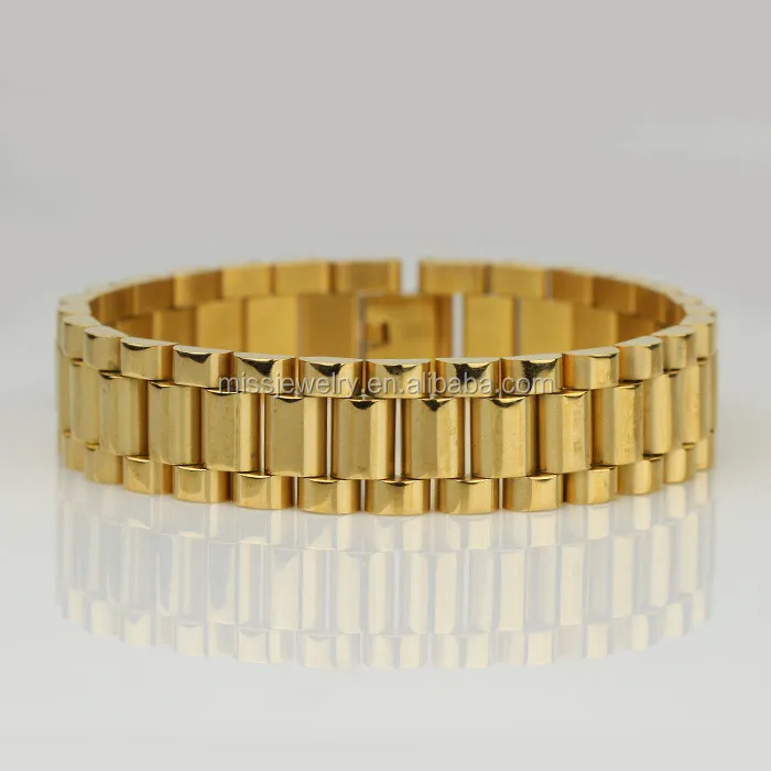 

Missjewelry 18K Gold Stainless Steel Watch Link Bracelet Gold Jewelry Bracelet Men, Rhodium;rose gold;14k;18k gold