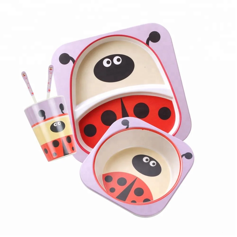 

Custom Design Kids Dinner Set with Cutlery Children Toddler Meal Set tableware A001