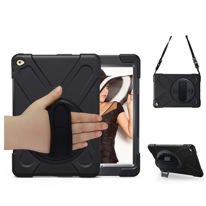 

Bumper rotate stand tab case for iPad air 2 iPad 6 shoulder strap back cover