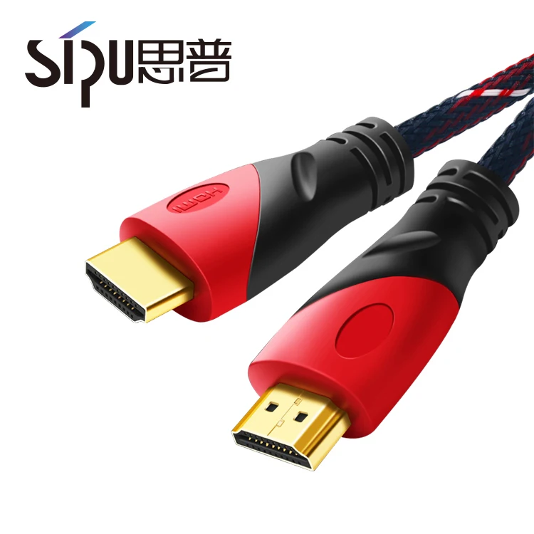 SIPU High Speed 1.m 1.2m 1.5m 1.8m 2m 3m 5m 10m 1080p computer with ethernet TV 3D 4K hdmi to hdmi cable, Red blue customized